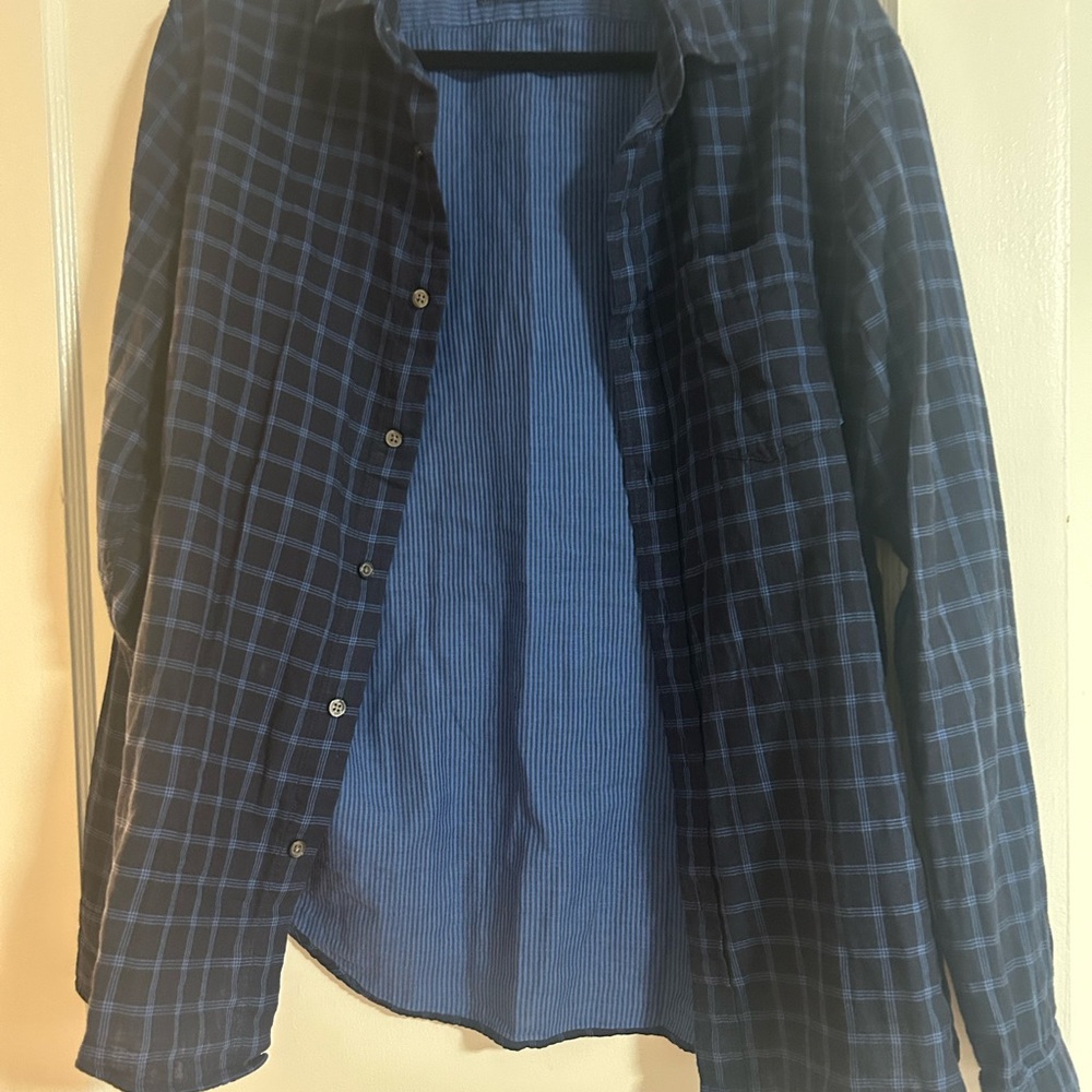 Banana Republic Navy Checkered Shirt